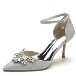 Rhinestone Butterfly Pointed Toe Ankle Strap Heel Pumps -Ladies Fashion Shoes 1963 15agl 1 1