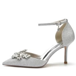 Rhinestone Butterfly Pointed Toe Ankle Strap Heel Pumps -Ladies Fashion Shoes 1963 15agl 2 1