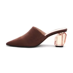 Women's Clear Block Heel Mules Slip-on Pointed Shoes -Ladies Fashion Shoes 2021 spring women s clear block heel mules slip on shoes 10 3 1.jpg.mst