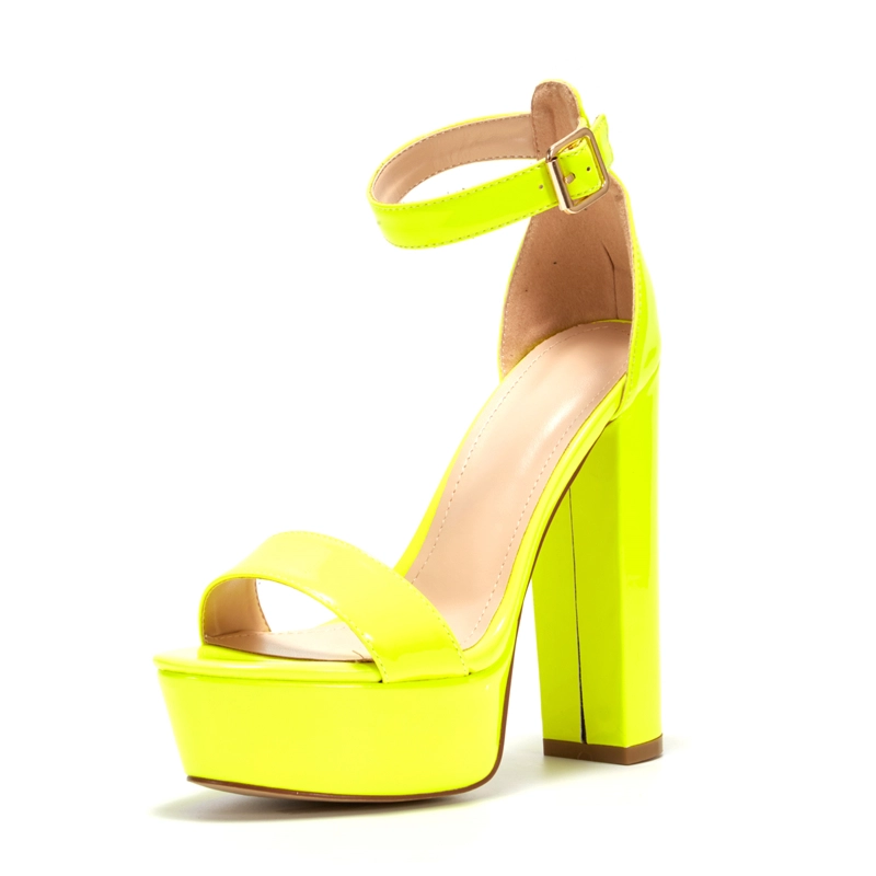 Neon Sandals Heels Platform Chunky High Heels Ankle Strap Sandals 21 Neon Sandals Heels Platform Chunky High Heels Ankle Strap Sandals - Image 19