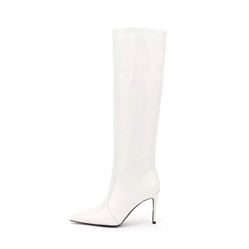 Snake Prints Boots Stiletto Knee High Boots 4 Inches High Heels 11 Snake Prints Boots Stiletto Knee High Boots 4 Inches High Heels - Image 9