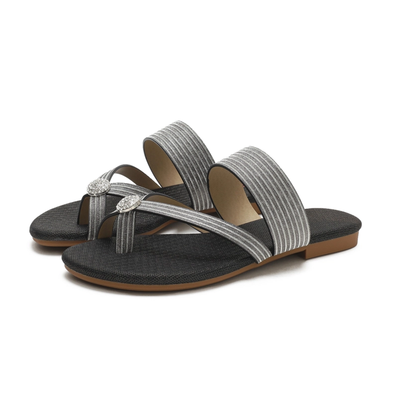 Beach Crystal Toe Ring Boho Flats Gladiator Sandals - Image 9