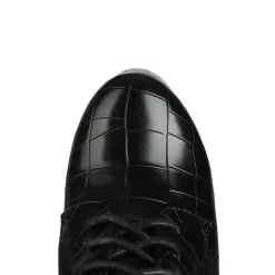 Black Crocodile Print Chunky Heel Booties Lace Up Platform Ankle Boots With Zipper 13 Black Crocodile Print Chunky Heel Booties Lace Up Platform Ankle Boots With Zipper -Ladies Fashion Shoes black crocodile print chunky heel booties lace up platform ankle boots with zipper 6 .jpg.mst