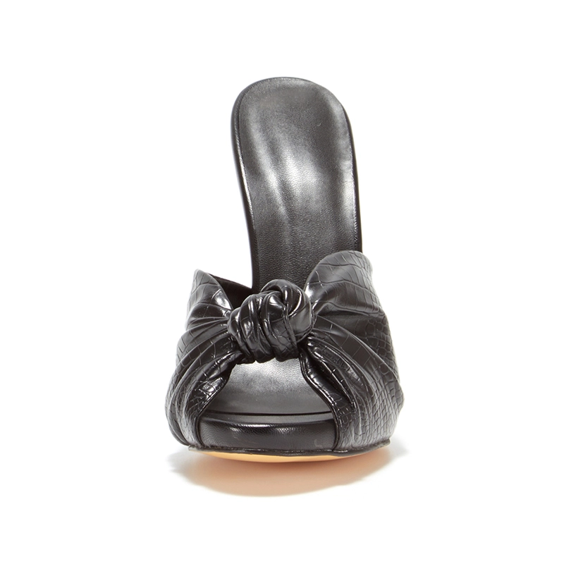 Summer Peep Toe Knot Stiletto Heeled Mule Women Party Slingback Pump Sandals Shoes 7 Summer Peep Toe Knot Stiletto Heeled Mule Women Party Slingback Pump Sandals Shoes - Image 5