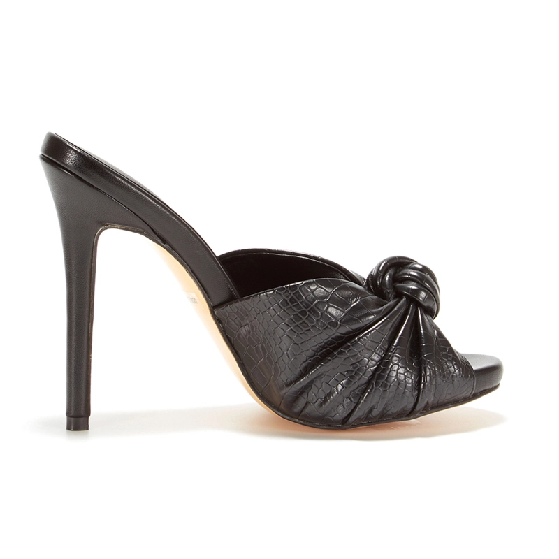 Summer Peep Toe Knot Stiletto Heeled Mule Women Party Slingback Pump Sandals Shoes 8 Summer Peep Toe Knot Stiletto Heeled Mule Women Party Slingback Pump Sandals Shoes - Image 6