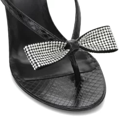 Black Rhinestones Bowknot Sandals Summer Strappy Stiletto Heels Slip On Flip Flops -Ladies Fashion Shoes black rhinestones bowknot sandals stiletto heels flip flops 2021 3 .jpg.mst