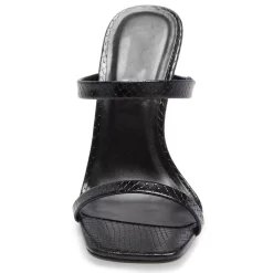 Black Snake Print Double Strap Slip On Mules Sandals Heels 10 Black Snake Print Double Strap Slip On Mules Sandals Heels -Ladies Fashion Shoes black snake print double strap slip on mules sandals heels 3 .jpg.mst