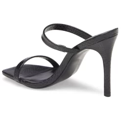 Black Snake Print Double Strap Slip On Mules Sandals Heels 11 Black Snake Print Double Strap Slip On Mules Sandals Heels -Ladies Fashion Shoes black snake print double strap slip on mules sandals heels 5 .jpg.mst