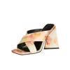 Block High Heel Cross Strap Slide Sandal Marble Print Square Toe Mules Shoes -Ladies Fashion Shoes block high heel cross strap slide sandal marble print square toe mules shoes 4 1 1.jpg.mst