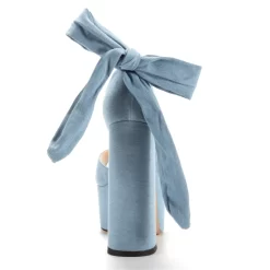 Blue Chunky Heel Platform Sandals Denim Jeans Lace-Up Sandals Shoes -Ladies Fashion Shoes blue denim heels platform sandals jeans lace up chunky heeled shoes 7 .jpg.mst