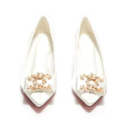 Satin Bow Pearl Pump Heels Block Heel Pumps Bridal Wedding Shoes For Women -Ladies Fashion Shoes bridal shoes pearls low block heel closed toe court heels 4 1 1.jpg.mst