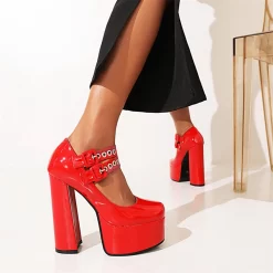 Chunky Heel Platform Pumps Double Strap Y2K Mary Jane Shoes -Ladies Fashion Shoes chunky heel platform pumps double strap y2k mary jane neon shoes 15 1 1.jpg.mst