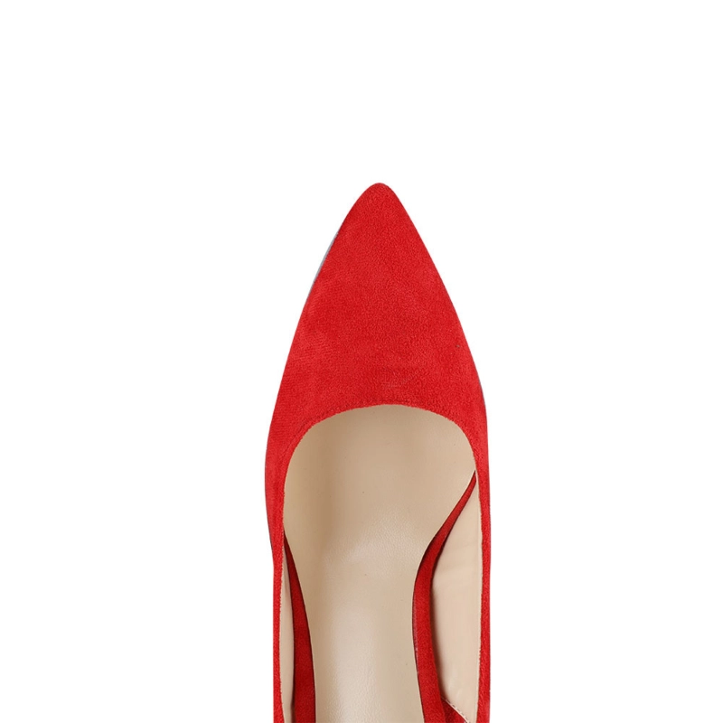 Chunky Heel Slingback Shoes Spring Suede Pumps For Work 7 Chunky Heel Slingback Shoes Spring Suede Pumps For Work - Image 5