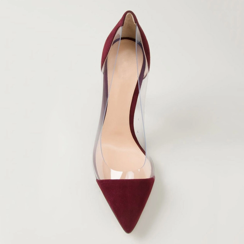 Clear Pvc Pointed Toe Pumps Stilettos Women's Court High Heels 10cm - Image 5