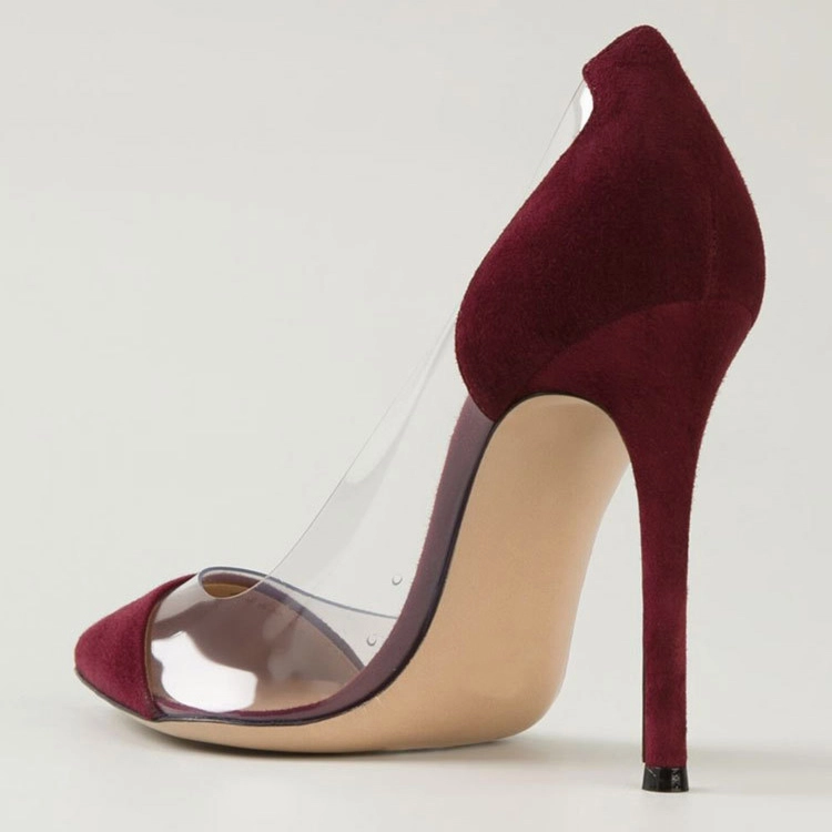 Clear Pvc Pointed Toe Pumps Stilettos Women's Court High Heels 10cm - Image 6