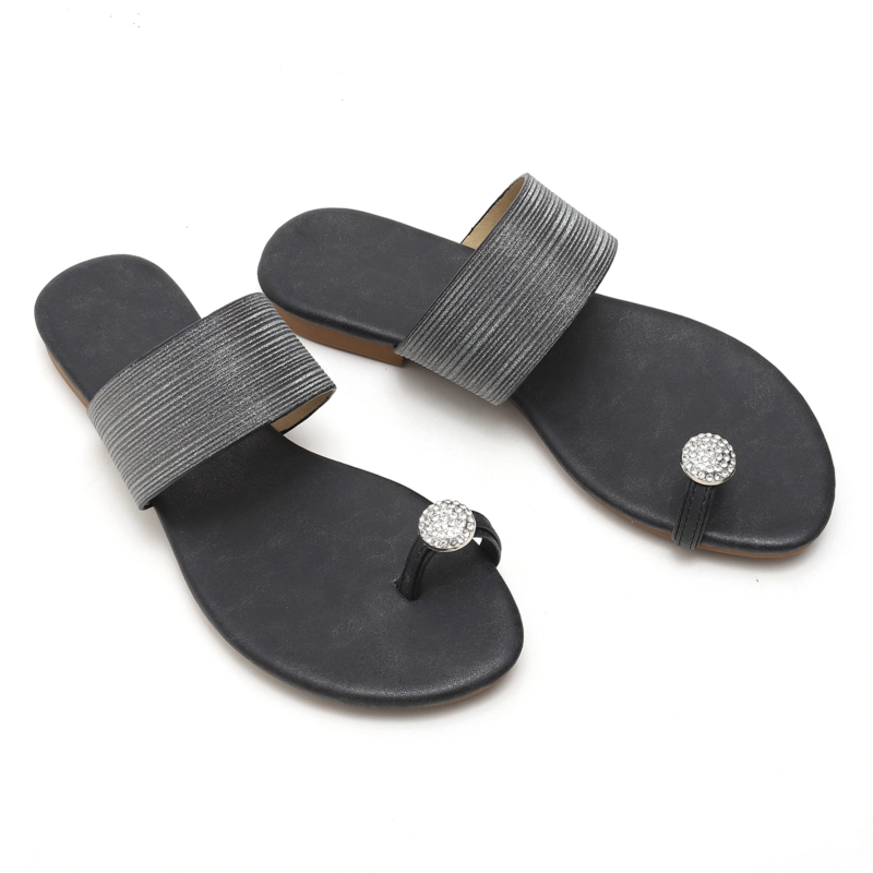 Comfy Beach Crystals Toe-Ring Flats Slide Sandals - Image 17