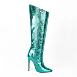 Crocodile Printed Stiletto Heel Pointed Toe Tall Boots Wide Calf Knee High Booties -Ladies Fashion Shoes crocodile printed stiletto heel pointed toe tall boots wide calf knee high booties 22 1.jpg.mst