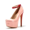 Pink Round Toe Platform Sandals Red Ankle Strap Buckle Stiletto Heel -Ladies Fashion Shoes des0324 16 2.jpg.mst