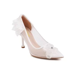 Women's Lace Flowers Stilettos Mesh Heels Pumps Wedding Shoes -Ladies Fashion Shoes des0509 3 7.jpg.mst