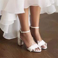 White Satin Embroidered Lace Wedding Sandals Flower Chunky Heel Bridal Shoes 18 White Satin Embroidered Lace Wedding Sandals Flower Chunky Heel Bridal Shoes -Ladies Fashion Shoes des0509 5 2 1.jpg.mst