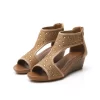 Exotic Crystals T-Strap Wide Fit Wedge Sandals Ladies Shoes