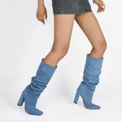 Fall Slouch Boots Chunky Heeled Pull On Knee High Boots -Ladies Fashion Shoes fall slouch boots chunky heeled pull on knee high boots 51 1.jpg.mst