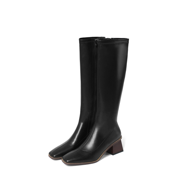 Fashion Chunky Heel Zipper Women's Knee High Boots 3 Fashion Chunky Heel Zipper Women's Knee High Boots