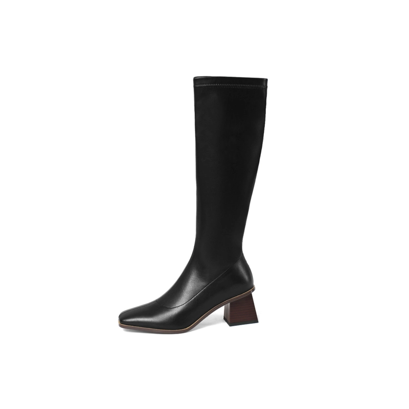 Fashion Chunky Heel Zipper Women's Knee High Boots 5 Fashion Chunky Heel Zipper Women's Knee High Boots - Image 3