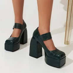 Fashion Chunky Platform Mary Janes Croc Prints Buckle Heels For Women -Ladies Fashion Shoes fashion chunky platform mary janes croc prints buckle heels for women 11 4 1.jpg.mst