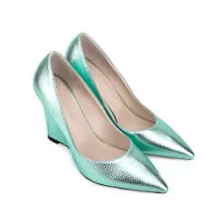 Fashion Metallic Shiny Pointed Toe Wedge Heel Pumps -Ladies Fashion Shoes fashion metallic shiny pointed toe wedge heel pumps 2 1 1.jpg.mst