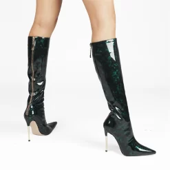 Sexy Tortoise Patent Metallic Stiletto Heeled Knee High Boots -Ladies Fashion Shoes fashion patent leather cheetah print metallic stiletto heeled knee high boots 31 1.jpg.mst