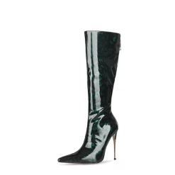 Sexy Tortoise Patent Metallic Stiletto Heeled Knee High Boots -Ladies Fashion Shoes fashion patent leather cheetah print metallic stiletto heeled knee high boots 6 1.jpg.mst