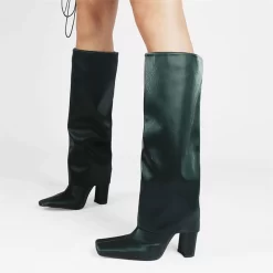 Fashion Satin Square Toe Foldover Boots Dresses Block Heel Knee High Booties -Ladies Fashion Shoes fashion satin square toe foldover boots block heel knee high booties 20 1.jpg.mst