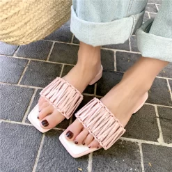 Fashion Woven Slipper Shoes Hollow Out Slide Sandals -Ladies Fashion Shoes fashion woven leather slipper shoes hollow out slide sandals 3 1 1.jpg.mst