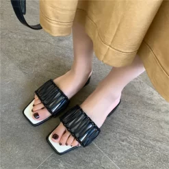 Fashion Woven Slipper Shoes Hollow Out Slide Sandals -Ladies Fashion Shoes fashion woven leather slipper shoes hollow out slide sandals 7 1.jpg.mst