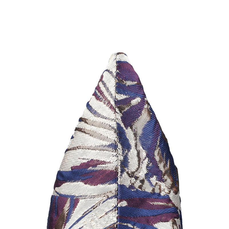 Flower Embroidered Stiletto Boots Metallic Pointed Toe Knee High Boots - Image 9