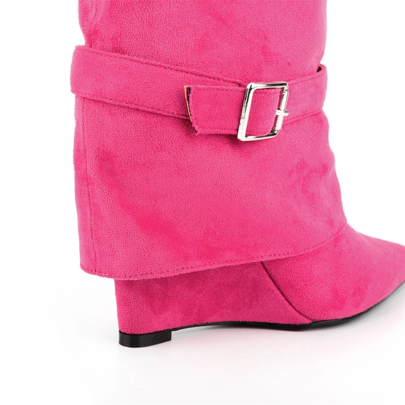 Foldover Mid-Calf Boots Wedge Heel Women Boots 14 Foldover Mid-Calf Boots Wedge Heel Women Boots - Image 12