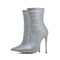 Giltter Stiletto High Heels Sock Boots Stretch Elastic Christmas Ankle Booties -Ladies Fashion Shoes giltter stiletto high heels sock boots stretch elastic dress ankle booties 10 2 1.jpg.mst