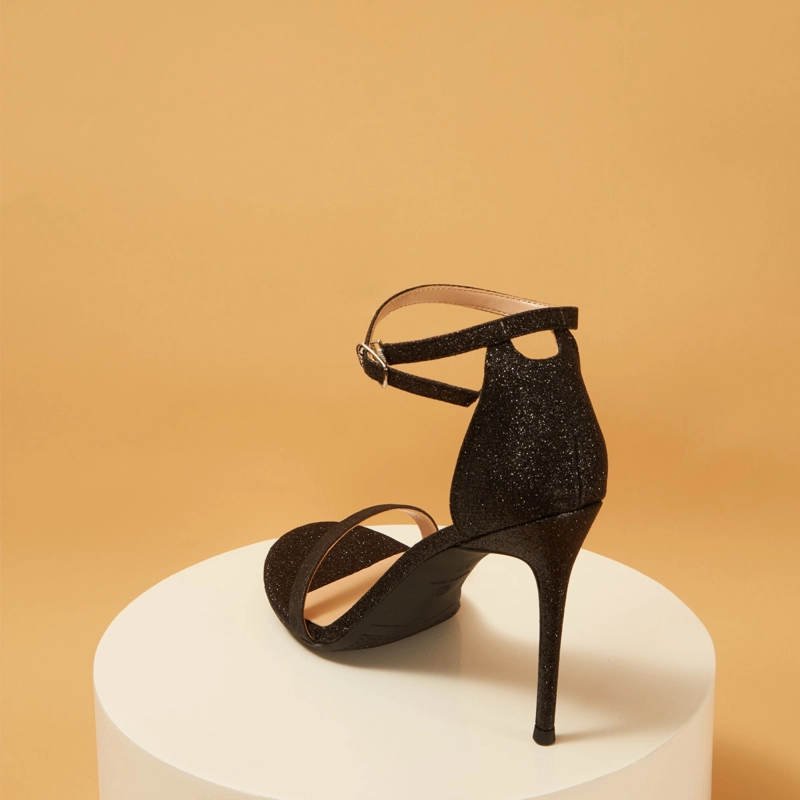 Glitter Open Toe Ankle Strap Sexy Stiletto Heel Sequined Sandals 15 Glitter Open Toe Ankle Strap Sexy Stiletto Heel Sequined Sandals - Image 13