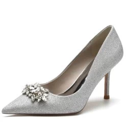Glitter Pointed Toe Rhinestone Stiletto Heel Wedding Shoes -Ladies Fashion Shoes glitter pointed toe rhinestone stiletto heel wedding shoes 2 1 1