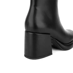 Women's Vegan Leather Square Toe Platform Chunky Heel Ankle Boots 13 Women's Vegan Leather Square Toe Platform Chunky Heel Ankle Boots -Ladies Fashion Shoes hs1207 108 1.jpg.mst