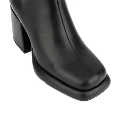 Women's Vegan Leather Square Toe Platform Chunky Heel Ankle Boots 12 Women's Vegan Leather Square Toe Platform Chunky Heel Ankle Boots -Ladies Fashion Shoes hs1207 110.jpg.mst