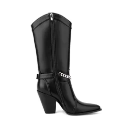 Women's Vegan Leather Western Cowboy Boots Block Heel Riding Boots Mid Calf Boots -Ladies Fashion Shoes hs1207 173 1.jpg.mst