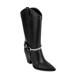 Women's Vegan Leather Western Cowboy Boots Block Heel Riding Boots Mid Calf Boots -Ladies Fashion Shoes hs1207 176 1.jpg.mst