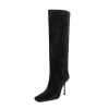 Women's Suede Square Toe Knee High Heel Boots -Ladies Fashion Shoes hs1207 218 1.jpg.mst
