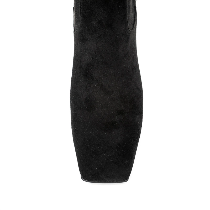 Women's Suede Square Toe Knee High Heel Boots 6 Women's Suede Square Toe Knee High Heel Boots - Image 4