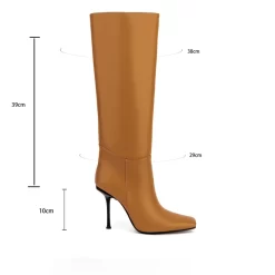 Women's Square Toe Knee High Heel Boots -Ladies Fashion Shoes hs1207 239 1.jpg.mst