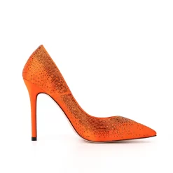 Women's Orange Satin Beads Pointed Toe Stiletto Heel Pumps 13 Women's Orange Satin Beads Pointed Toe Stiletto Heel Pumps -Ladies Fashion Shoes hs1207 31.jpg.mst