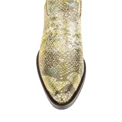 Golden Python Alomnd Toe Block Heel Vintage Western Cowboy Boots -Ladies Fashion Shoes hs1207 310.jpg.mst