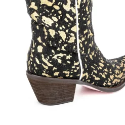 Black Cheetah Printed Square Toe Block Heel Mid Calf Western Cowboy Boots -Ladies Fashion Shoes hs1207 317.jpg.mst
